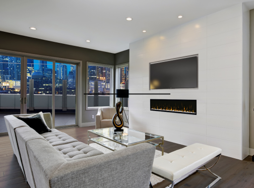 Dimplex Linear Fireplace XLF in a condo living room