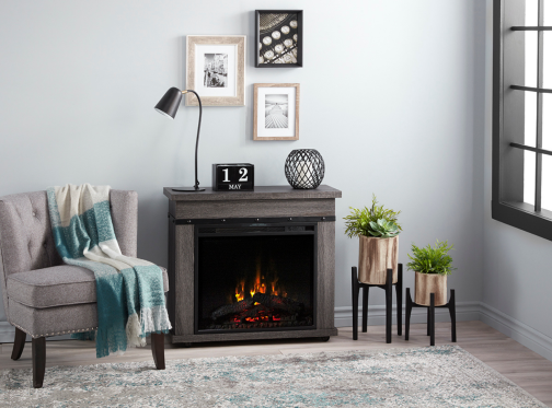 Multi-fire Firebox Electric Fireplace set in a mantel