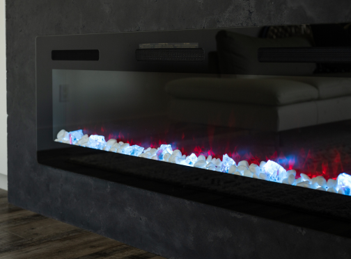 close up of Sierra fireplace 