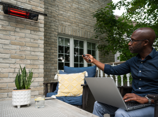 DIRP outdoor patio heater on wall