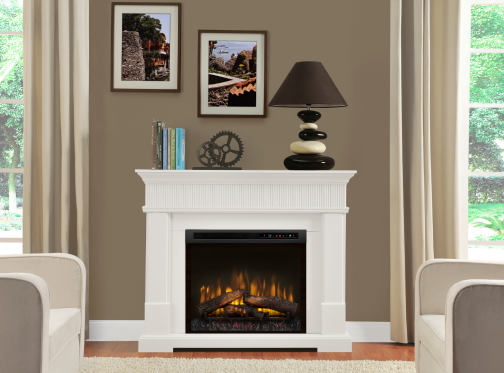 Mantel fireplace in living room