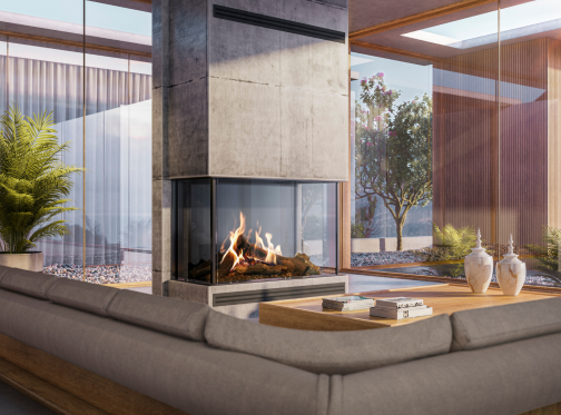 Opti-Myst fireplace in living room