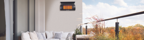 Outdoor patio heater on wall